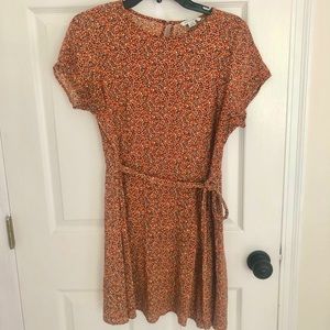 AE orange floral mini dress L